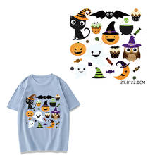 Iron-on Clothes Patches Halloween Party Bat Pumpkin Food Monster Heat Transfers Vinyl Patch Boy Girl DIY Clothing Sticker F 2024 - buy cheap