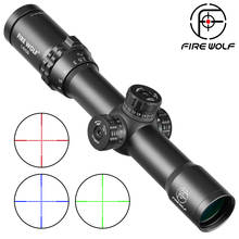 Fire Wolf-mira telescópica HD 1-6X28 para Rifle, retícula cruzada RGB, mira telescópica para Rifle táctico de caza y francotirador, pistolas de aire Airsoft 2024 - compra barato