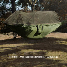 Rede portátil para acampamento, rede de acampamento ao ar livre com mosquiteiro para 2 pessoas, cobertura para cama de paraquedas, suspensão de cama, x cm 2024 - compre barato