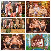 5D DIY Full Diamond Painting People In The Bath Figure Mosaic Diamond Embroidery Character Cross Stitch Kits Home Decoration Art 2024 - buy cheap