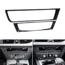 Estilo do carro real fibra de carbono centro controle ar condicionado painel cd capa guarnição para audi a6 c7 a6l 2012 2013 2014 2015 2016 2024 - compre barato