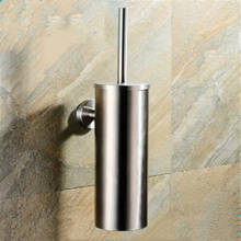 Cepillo de inodoro montado en la pared, accesorios de baño de acero inoxidable, SUS 304, color negro y plateado 2024 - compra barato