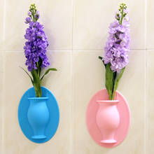 Портативная силиконовая липкая ваза, легко снимаемая, для стен и холодильника, волшебный цветочный вазы для растений, аксессуары для украшения дома «сделай сам» 2022 - купить недорого