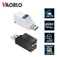 VAORLO USB 3.0 HUB Adapter Extender Mini Splitter Box 3 Ports for PC Laptop Macbook Mobile Phone High Speed U Disk Reader 2024 - buy cheap