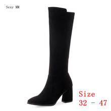 Spring Autumn Women Knee High Boots High Heel Shoes Woman Thigh High Boots Small Plus Size 32 33 - 41 42 43 44 45 46 47 2024 - buy cheap