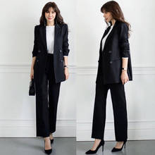 Loose Korean casual autumn and winter new OL suit black women's fashion large size woman office suit full dress suit two sets 2024 - buy cheap