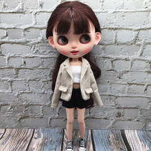 1set Blyth Doll Clothes beige Coat +Tube top+short pant for azone,licca, barbies Blyth Clothing for 1/6 Doll Accessories 2024 - buy cheap