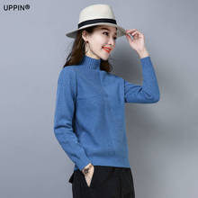 UPPIN 2019 female autumn and winter new loose half-high collar pullover sweater female short knit bottoming shirt 2024 - buy cheap