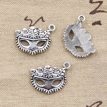 15pcs Charms Party Mask Masquerade Mardi Gras 19x20mm Antique Silver Color Pendants DIY Making Findings Handmade Tibetan Jewelry 2024 - buy cheap