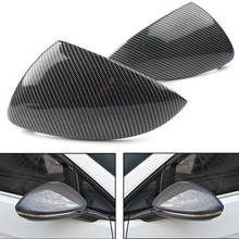 1Pair Carbon Fiber Style Car Rearview Mirror Cover Side Door Rear View Mirrors Shell Cap ABS For VW Golf MK7 MK7.5 GTI R 2024 - buy cheap