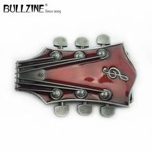 The Bullzine-hebilla de cinturón para guitarra, accesorio con acabado Peltre con FP-02744-3 de esmalte rojo, adecuado para cinturón de 4cm de ancho 2024 - compra barato