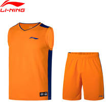 Li-Ning Men Basketball Competition Uniform Suit Regular Fit Polyester LiNing Sports T-Shirts+Shorts li ning Sets AATP067 2024 - buy cheap