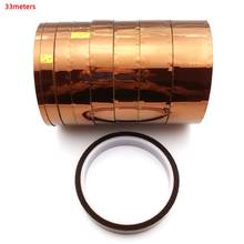 33m  Adhesive Tape Gold High Temperature Heat Resistant Polyimide Tape for Electronic Industry BGA Tap High quality 2024 - buy cheap