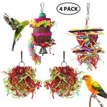 4pcs Parrot Bird Toy Small Parrot Chewing Toys Parrot Cage Foraging Hanging Toy Parrot Bird Toy Christmas Xmas New Year For Home 2024 - buy cheap