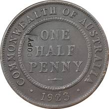 Réplica doble cara 1923 Australia una moneda de medio centavo copia 100% Copiadora 2024 - compra barato