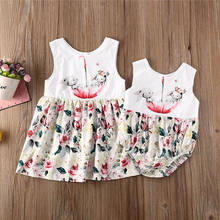 2020 Summer Newborn Baby Girl Easter Clothes Cute Sister Matching Clothes Set Bunny Sleeveless Rompers/Dress Outfits 2024 - buy cheap