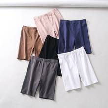 sexy women high waist elastic solid color slim Knee-Length bikeshorts leggings female 2024 - buy cheap