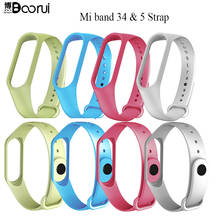 BOORUI Strap for Xiaomi mi band 5 6 4 3 Silicone Metallic Colorful mi band 5 6 strap replacement miband 3 4 bracelets watch band 2024 - buy cheap