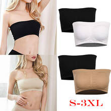 Double Layers Plus Size Strapless Bra Bandeau Tube Removable Padded Top Stretchy 2024 - buy cheap