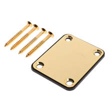 Metal Neck Plate with Screws for Electric Guitar/Electric Bass, Golden 2024 - buy cheap