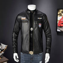 Chaquetas de cuero para hombre, abrigo de imitación para motociclista, chaqueta clásica de alta calidad, talla grande 3XL, Otoño e Invierno 2024 - compra barato