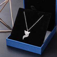 Trendy Cute Animal Choker Chain Silver Color Necklaces Stainless Steel Fox Pendant Necklace for Women Jewelry New Year Gift 2024 - buy cheap