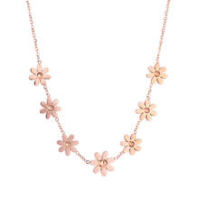 Sunflower Necklace Dainty Stainless Steel Gold Daisy Flower Necklace Cute Petal Charms Pendant Women Jewelry Rose Gold Trendy 2024 - buy cheap