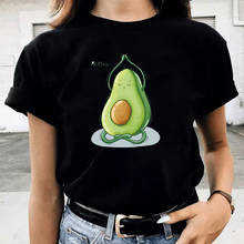 Футболка женская с авокадо, Милая футболка в стиле Харадзюку, винтажная мультяшная графическая рубашка, милая уличная одежда, Топ для женщин 2024 - купить недорого