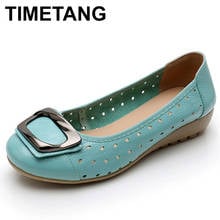 TIMETANG women genuine leather flat shoes Ballet flat shoes woman casual shallow lace-up ballerina flat shoes women Moccasins 2024 - buy cheap