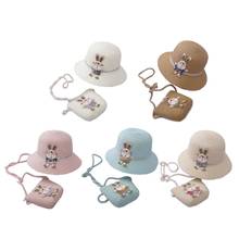 2021 Baby Summer Straw Hat Girls Children Bunny Cap Sun Hat Shoulder Handbag Bag G99C 2024 - buy cheap