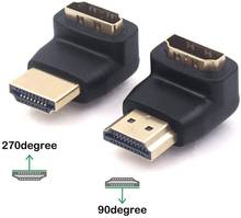 2 Pack HDMI 90 Degree and 270 Degree Male to Female Adapter 2024 - buy cheap