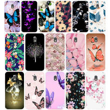 Capa para celular 19aa com estampa de borboletas e flores, capa de silicone tpu macio para presente samsung galaxy j2 j4 prime j6 plus j7 2016 2017 2024 - compre barato