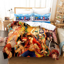Juego de cama de una pieza con dibujos animados de Japón, funda nórdica Luffy Zoro para adultos, individual, tamaño King, 3D, edredón, ropa de cama 2024 - compra barato