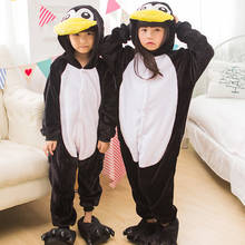 Penguin Animal Cosplay Costume Kids Warm Cute Clothes Flannel Soft Kigurumis Overall Zipper Onesie Boy Girl Suit Cartoon Outfit 2024 - buy cheap