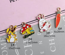 10pcs Enamel Rabbit Carrot Mushroom Charm For Jewelry Making and Crafting Earring Pendant Necklace and Bracelet Charm 2024 - buy cheap