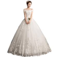 Vestido de noiva bordado de luxo, vestido de princesa simples, casamento, novo, 2021 2024 - compre barato