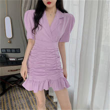 Женское платье-Русалка с коротким рукавом, с воротником-стойкой 2024 - купить недорого