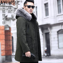 AYUNSUE Men Jacket 2020 Men's Clothing5XL 6XL 7XL Winter Mens Clothes Real Mink Parkas 100% Fox Fur Collar Coat Male Ropa LXR470 2024 - buy cheap