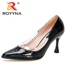 ROYYNA 2021 New Designers Patent Leather Ladies Stiletto Shoes Wedding Shoes High Heels Women Basic Pump Shoes Feminimo Office 2024 - buy cheap