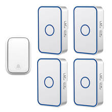 CACAZI Self powered Wireless Doorbell Waterproof No Need Battery Cordless Home Door Bell Chime US EU UK Plug 1 Button 4 Receiver 2024 - buy cheap