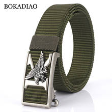 BOKADIAO Men&women Nylon Belt Metal Automatic Buckle canvas belts Outdoor sports Casual jeans waistband Army military male strap 2024 - buy cheap
