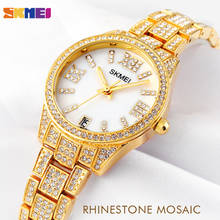 2021 SKMEI Luxury Rhinestone Dial Women Watches Japan Quartz Movement Date Female Clock Ladies Wristwatch Relogio Feminino 1741 2024 - buy cheap