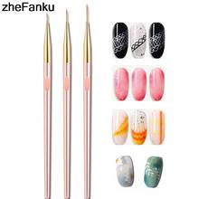 3pcs/set Rose Gold Nail Art Line Painting Brushes Thin Liner Drawing Pen DIY UV Gel Tips Design Manicure Tool Kits 2024 - buy cheap