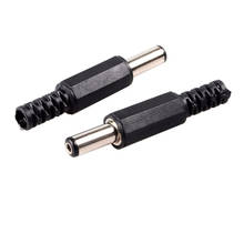 5.5mm x 2.1mm Male DC Power Plug Jack Solder Connector Adapter Plastic Handle Black Head 2024 - buy cheap