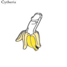 Мужская брошь в виде злого банана, желтая эмалированная брошь в форме фрукта, значок на булавке для джинсов 2024 - купить недорого