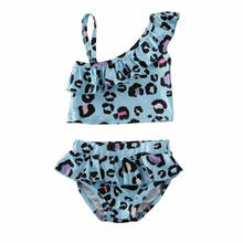 Focuslumm 0-5 anos criança bebê meninas leopardo maiô biquíni maiô traje de natação 2024 - compre barato
