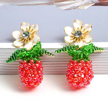 New Arrival Pineapple shaped earrings High-quality Hand Beaded Drop Earring Wholesale ZA Jewelry Accessories For Women 2024 - buy cheap