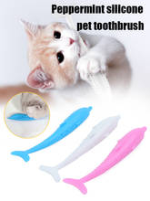 Escova de dentes de silicone macio para animais, de hortelã, peixe, gato, catnip, limpar os dentes, brinquedo de mastigar, gato, vara de molar, suprimentos interativos para animais de estimação 2024 - compre barato