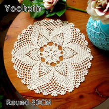 Modern Luxury Cotton Crochet Table Mats Christmas Placemats Coffee Mug Drink Coasters Cup Napkins Doily For Weddings Decorations 2024 - buy cheap