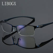 Óculos de leitura à prova de luz azul para homem de negócios e metal meia moldura óculos de leitura para mulher óculos dioptric 2024 - compre barato